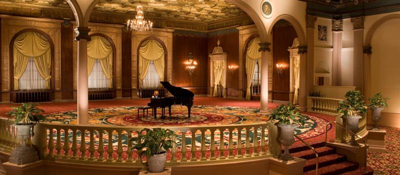 The Millennium Biltmore Hotel Gold Room secret underground near Circa apartments in Downtown Los Angeles
