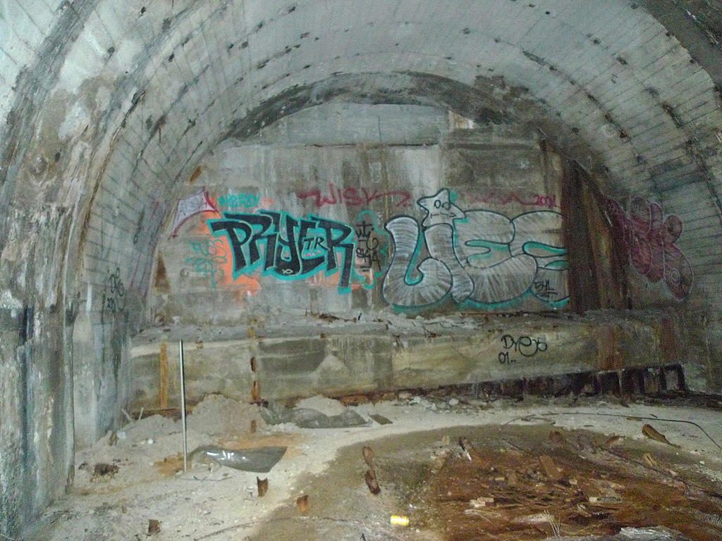 Los Angele Tunnels secret underground near Circa apartments in Downtown Los Angeles