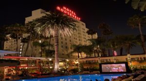 The Hollywood Roosevelt outdoor movies near Circa residences in Downtown Los Angeles